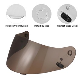 VCOROS Motorcycle Helmet Face Shield Visor Repalcement for HJC Helmet HJ-09 CL-15 CL-17 CL-16 CL-SP AC-12 FS-10 CS-R1 IS-16 CS-R2 Shield (Smoke)