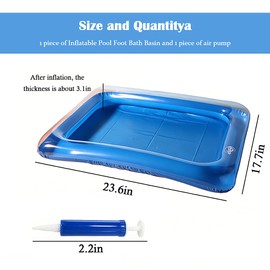 Inflatable Pool Foot Bath Basin, Portable Foot Soaking Bath Basin with Pump, Small Inflatable Pool for Pools Entry Ladder Above Ground Swimming Pools Clean Feet Pedicure Supplies