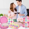 Bezkega Valentines Party Plates and Napkins,Valentines Day Tableware Disposable Conversation