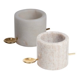 Godinger Marble Salt and Pepper Server Set with Spoon, Salt & Pepper Shaker, Salt & Pepper Set Perfect for Home, Weddings, and Gifts