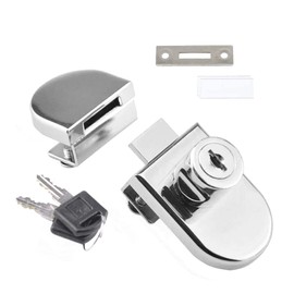 Single Swing Glass Cabinet Showcase Door Lock Glass Cabinet Lock for 5-8mm Glass Door with 2 Keys，No Drilling Required