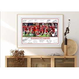 Stunning Quality Liverpool FC Legends Signed/Autographed Print. Mohamed Salah, Steven Gerrard etc etc... (A3 PRINT ONLY 42CM X 29.7CM)