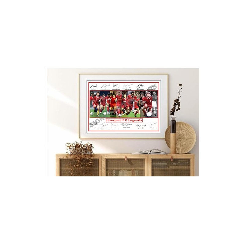 Stunning Quality Liverpool FC Legends Signed/Autographed Print. Mohamed Salah, Steven