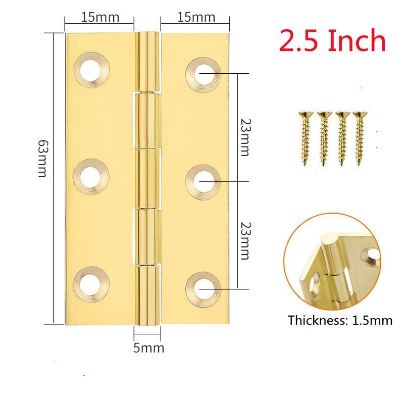 4 Pcs,Solid Brass Butt Hinge,High-end Brass Hinges Door Hinges,Folding Butt