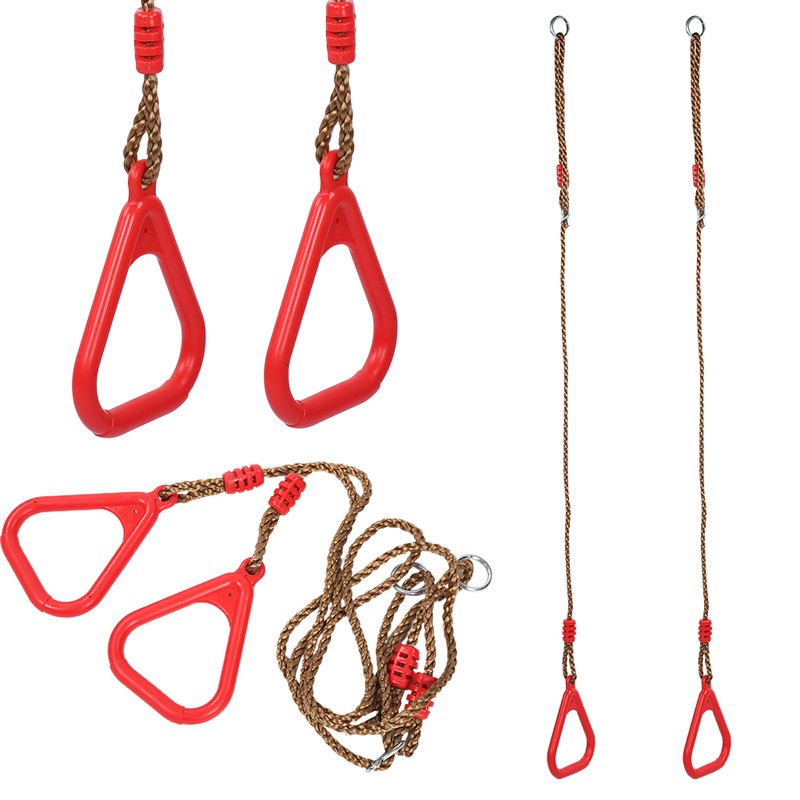 Children Adult Pull up Rings Plastic Trapeze Swing Triangular Gym
