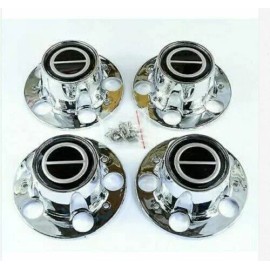 Aftermarket Products 4pcs 1980-1996 FORD F150 BRONCO VAN Chrome Wheel Hub Center Caps BLACK logo