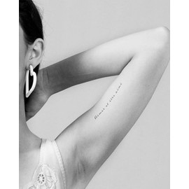 Inkbox Temporary Tattoos, Semi-Permanent Tattoo, One Premium Easy Long Lasting, Waterproof Temp Tattoo with For Now Ink - Lasts 1-2 Weeks, Aimer, 5 x 2 in