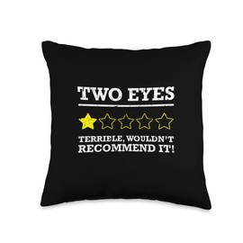The Best Eye Designs Funny One Half Blind Ocular Prosthesis Glass Eye Throw Pillow, 16x16, Multicolor
