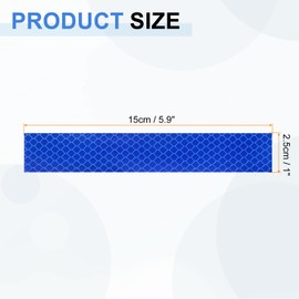 HARFINGTON 5pcs Reflective Stickers 1" x 5.9" High Visibility Diamond-Grade Reflective Adhesive Tape Waterproof for Bike Car Motorcycle Trailer Helmet Mailbox, Blue