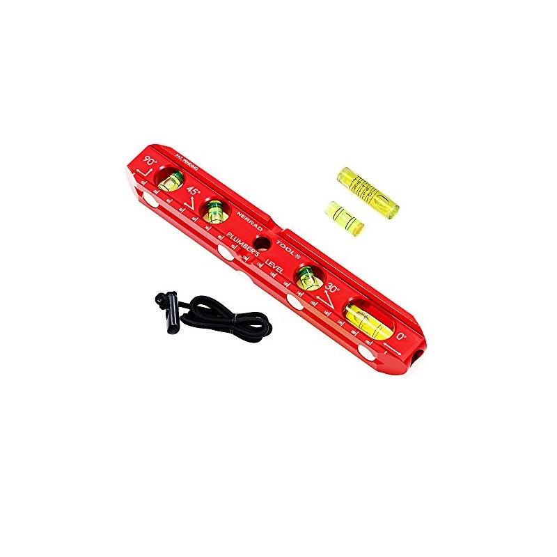 Nerrad Tools NTPLVL1 Aluminium Boat Level with Strap, Red