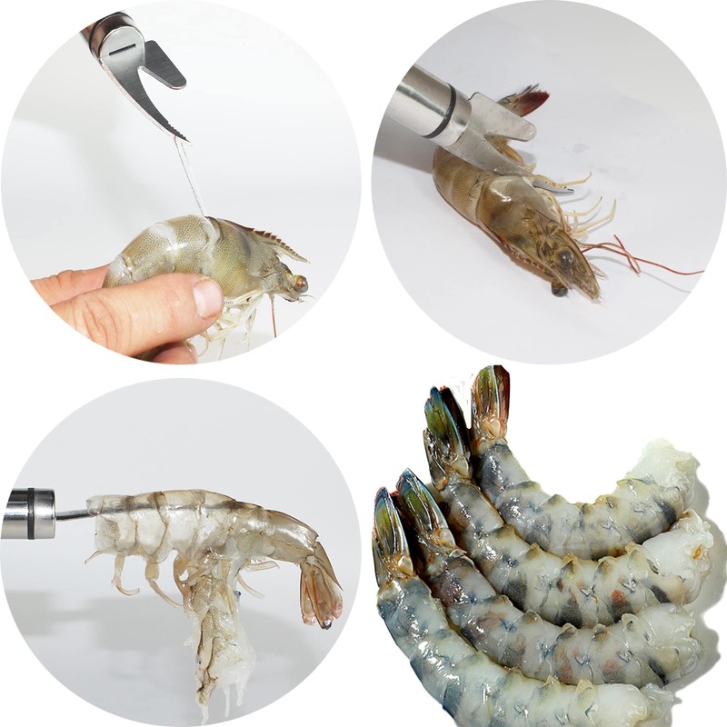 3 PCS Multifunctional Shrimp Peeler, 5 In 1 Multifunctional Shrimp