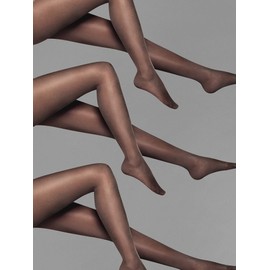 Wolford Women's Transparent Satin Touch 20 Tights (3 Units), 20 Denier, black