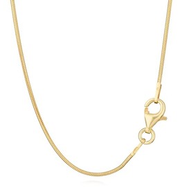 NKlaus Snake Pattern Magic: 925 Silver Yellow Gold Plated Snake Chains, 42 cm, 45 cm, 50 cm, 0.9 mm Width - A Filigree Necklace for Subtle Elegance, Gold