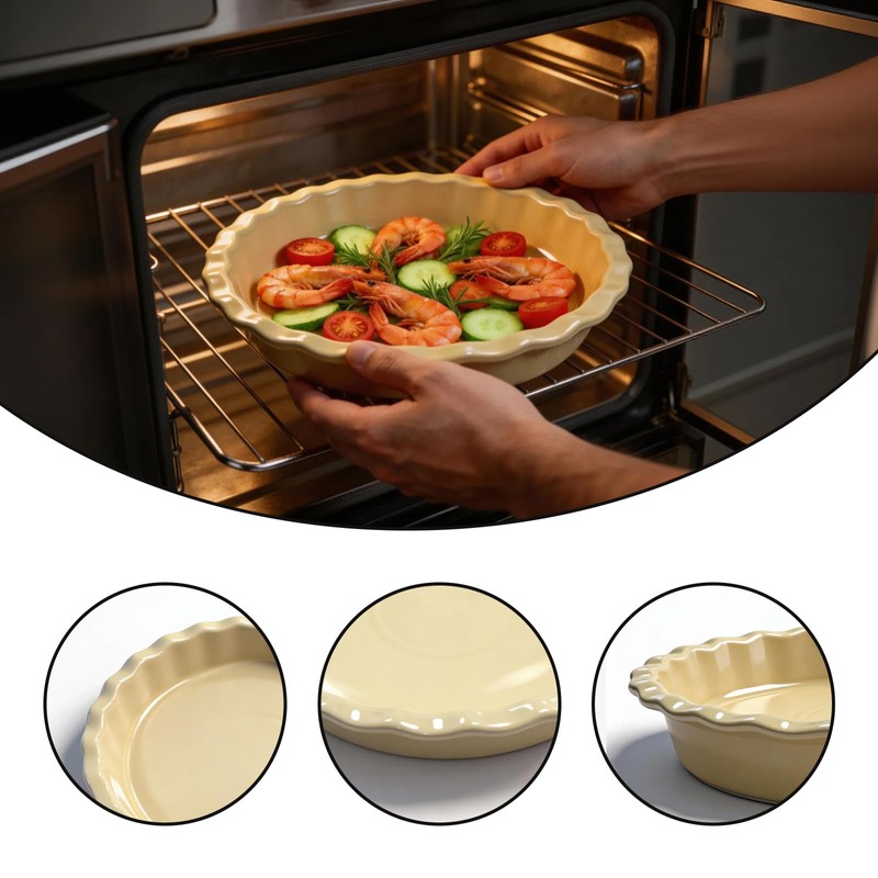 Pie Dish,Pie Dish for Baking – 10.04 Inch Ceramic Baking