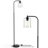 Industrial Black Floor Lamp with Glass ShadeColor: as show Color