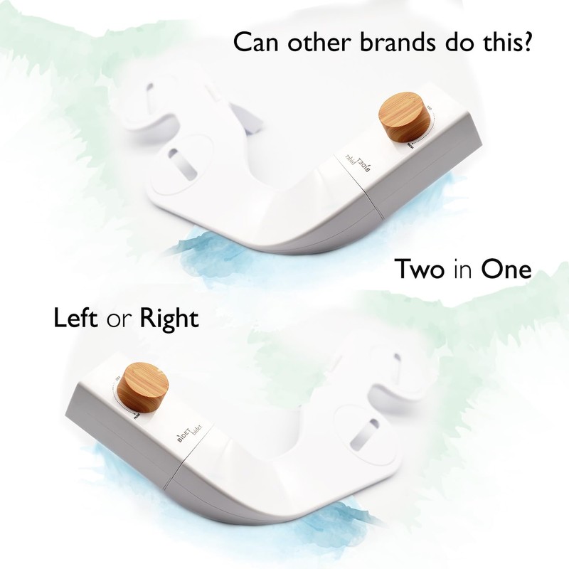 BIDETbidet Left/Right Reversible FRESH WATER Non-Electric Ultra-Slim Toilet Attachment, Ability