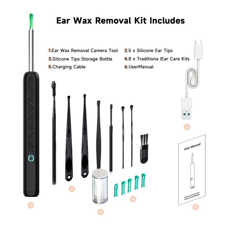 Ear Wax Removal Tool with Camera - Portable Type-C Rechargeable
