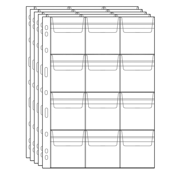 Uncle Paul Coin Collecting Pages 5 Sheets 12 Pockets Standard