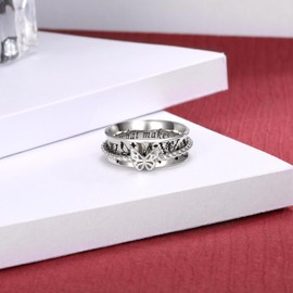 Butterfly Fidget Ring 925 Sterling Silver Anxiety Spinner Rings Relief Stress for Women Daughter Mom (US 7)