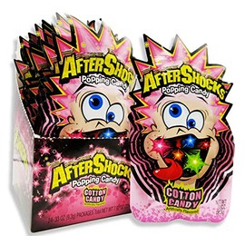 Foreign Candy Aftershocks Cotton Candy Popping Candy Minis, 0.33 Ounce Packs - 24 Count Display Box