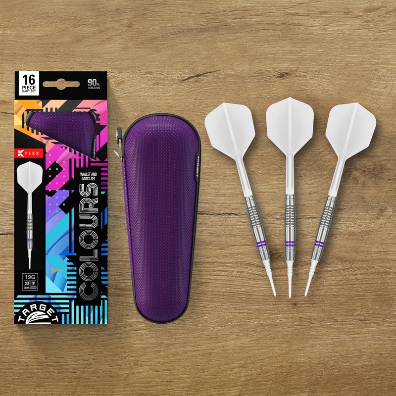 TARGET COLOURS GEN4 PURPLE 90% 19G 2BA SOFT TIP DARTS