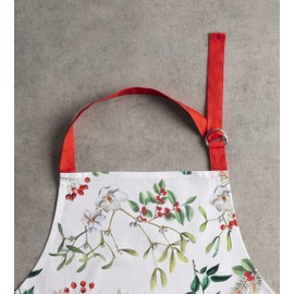 Maison d' Hermine Noel 100% Cotton 1 Piece Kitchen Apron with an Adjustable Neck & Centre Pocket with Long Ties for Women Men Chef (70cm x 85cm)