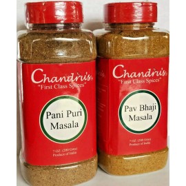 Chandru's Pani Puri Masala 200g Jar + Pav Bhaji Masala -200g Jars- Spice Blend-Chandru'