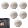 6PCS Wool Dryer Balls 100% Organic Wool Natural Laundry Fabric
