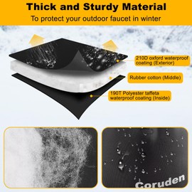 Pro Outdoor Faucet Covers for Winter Freeze Protection, Thicken 7.1" W x 8.7" H Outside Hose Bib Covers for Winter, Water Spigot Covers Insulated for Winter Waterproof Reusable, 2 Pack