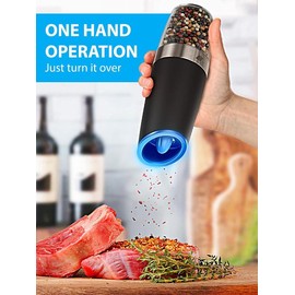 Pepper Grinder and Salt Mill 2 Set, Gravity Kitchenware, Pepper and Salt Mill and Adjustable Coarseness, Perfect Spring Gift, Utensils Kitchen Seasoning, KitchenMustHaves, kitchenTok, KitchenEssentials, Spring Gift, Mom Gift, TikTokMadeMeBuyIt, Kitchen