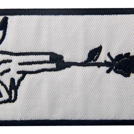 Finger Gun and Flower Patch Embroidered Hand Gesture Badge Iron On Sew On Emblem