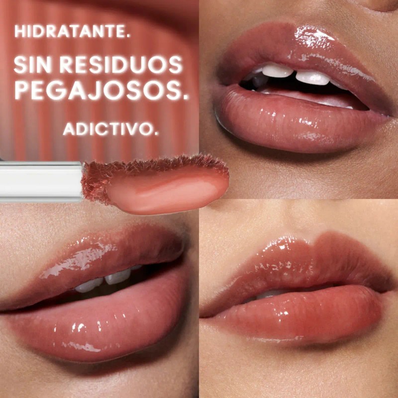 Brillo Labial Mini MAC Lipglass Air Casual Glossy No-Pegajoso Hidratante