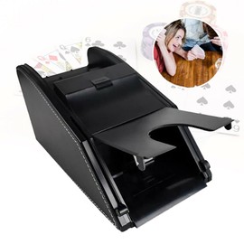 Card Shuffler, 2 Deck Automatic Card Shuffler 9.45''x4.72''x4.72'' Paper/Plastic Card Dispenser with Adapter for Home Poker Playing Game
