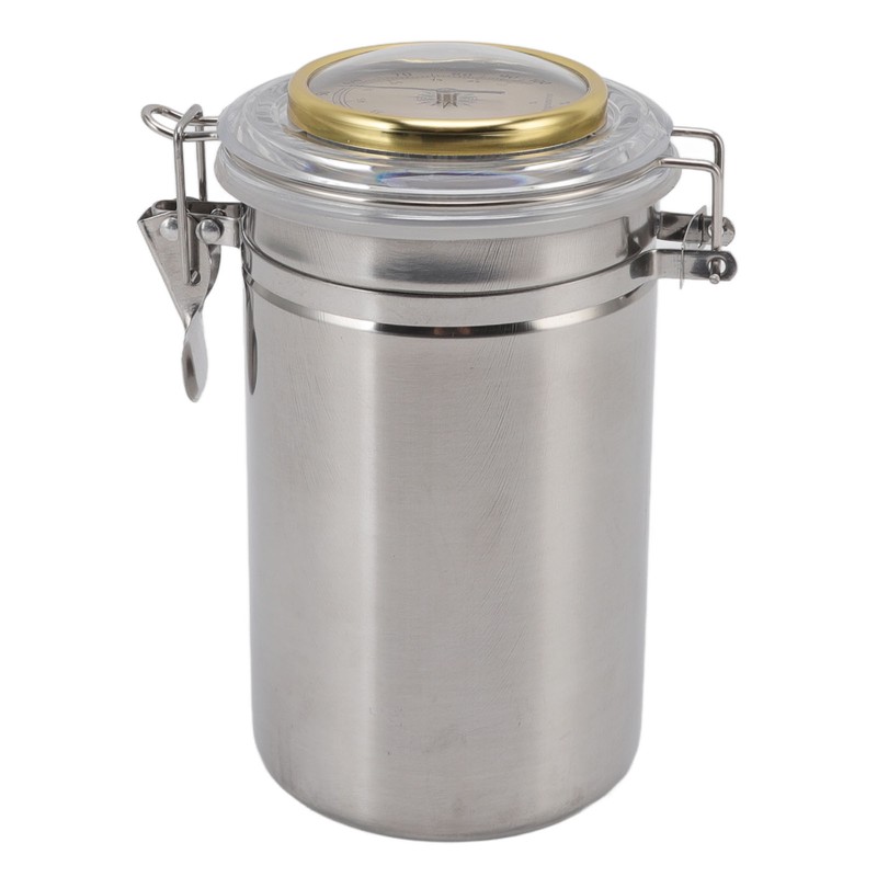 Cigar Jar Stainless Steel Silicone Ring with Hygrometer Waterproof Sealed