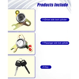 QAGGUM 2Pcs Door Lock Cylinder w/Keys Fit for Toyota Camry Celica 1.8L 2.2L L4 3.0L V6 1997-2001, Replace DL-168 69051-33140 69052-33140 69051-33150 69052-33150