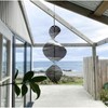 Metal spiral oval wind chime, 3D wind chime, 360 °