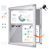 YOKUGO Outdoor Bulletin Board Weatherproof 20"x16", Enclosed Bulletin Board with