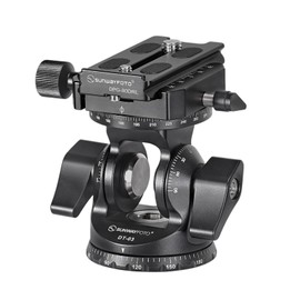 SUNWAYFOTO DT-03R Two-Way Tilting Head for Monopod and Tripod with Panoramic Swivel Clamp, 15 kg Load Capacity