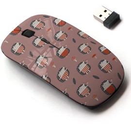 2.4G Wireless Mouse with Cute Pattern Design for All Laptops and Desktops with Nano Receiver - Baby Cute