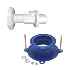 Toilet Wax Ring Replacement Kit. Toilet repair kit, No Stacking Wax Seals. W/Bathroom Decor Escutcheon Plate, Cover for Toilet Fill Valve Angled Water Shut Off. (200MB/WH, Regular, 2, OND-TAPCAP-2)