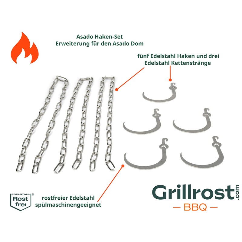 Grillrost.com Das Original Asado Hook Set - Extension for the