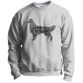 Dog Clothes Golden Retriever Word Art Dog Puppy Owner Gift Crewneck Sweatshirt Small Ash
