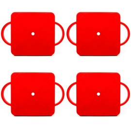 4-Pack 11.5" Gym Class Super Scooters Sliding Board with Non-Skid Casters and Safety Handles by K-Roo Sports (Red)