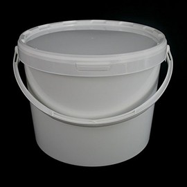 Pack of 5 x 16 Litre Airtight Food Grade White Catering Mixing Plastic Buckets with Lids – Heavy Duty Industrial Catering Kitchen Quality
