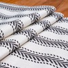 RUSPEPA Table Runner with Black and White Stripe Linen Table