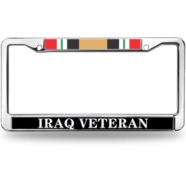 Iraq Veteran Flag License Plate Frame Slim US Army Veteran Stylish License Plate Frame