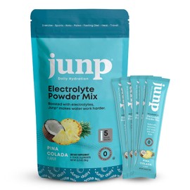 JUNP Sugar Free Electrolytes Powder Packets for Water Instant Hydration Packets with Salt & Potassium, Zero Calorie, No Carbs No Sugar Electrolyte Drink Mix Sticks, Keto Friendly, Pina Colada 5 Pack