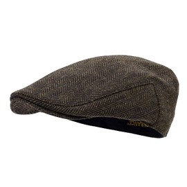 STARANCE Men Hat Wool Blend Newsboy Ivy Hat Tweed Flat Cap (Herringbone Coffee, 7 1/2)