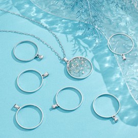 UNICRAFTALE Pack of 10 Stainless Steel Frame Pendants Round Open Bezel Pendant with Snap Eyelets Hollow Bezel Pendant Blanks for Jewellery Making Accessories DIY Necklaces Resin Crafts, Stainless