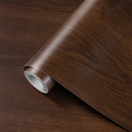 Decoroom Wood Grain Contact Paper Self Adhesive 17.7'' x 118'' - Peel and Stick Wallpaper for Countertop Kitchen Cabinet - Counter Top Waterproof Walnut Wooden Vinly Wrap for Cabinets and Countertops